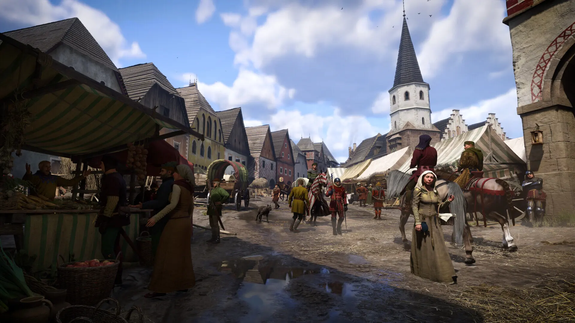 Rynek średniowiecznego miasta w Kingdom Come: Deliverance II