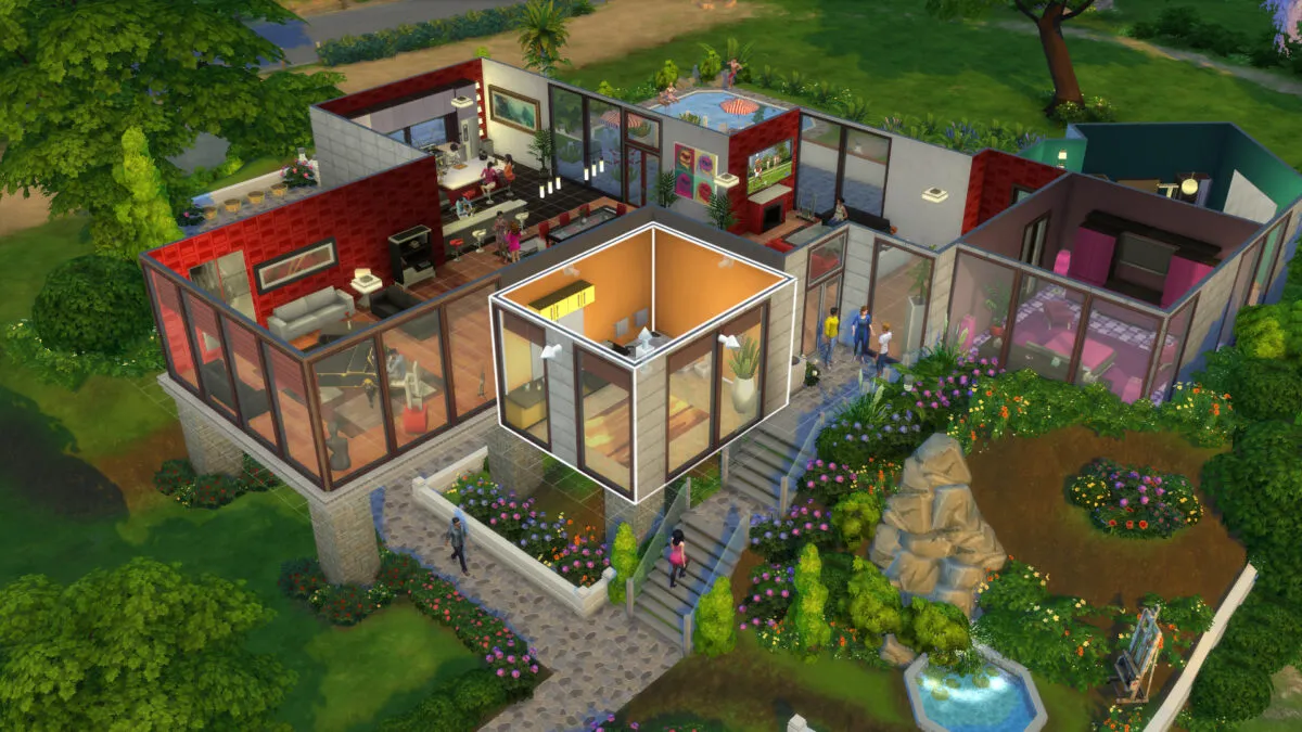 Kody do The Sims 4: wnętrze domu urządzone w trybie budowania