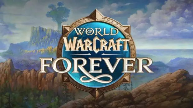 Grafika promocyjna dodatku World of Warcraft: Forever z logo gry