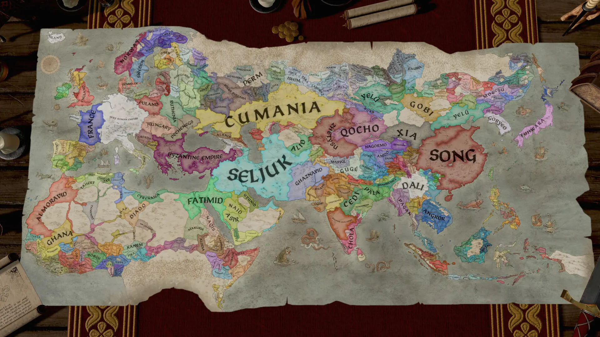 Crusader Kings III, średniowieczna mapa i dwór władcy