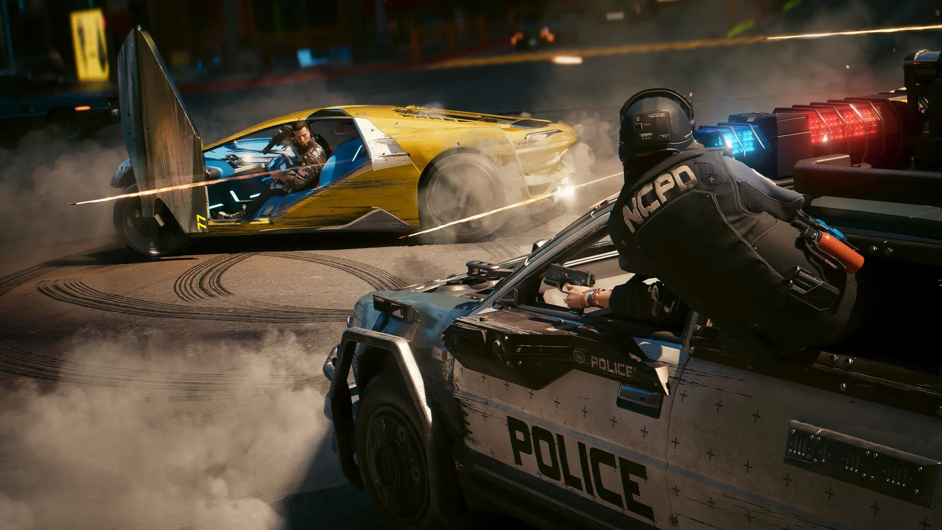 Cyberpunk 2077: pościg policyjny w Night City