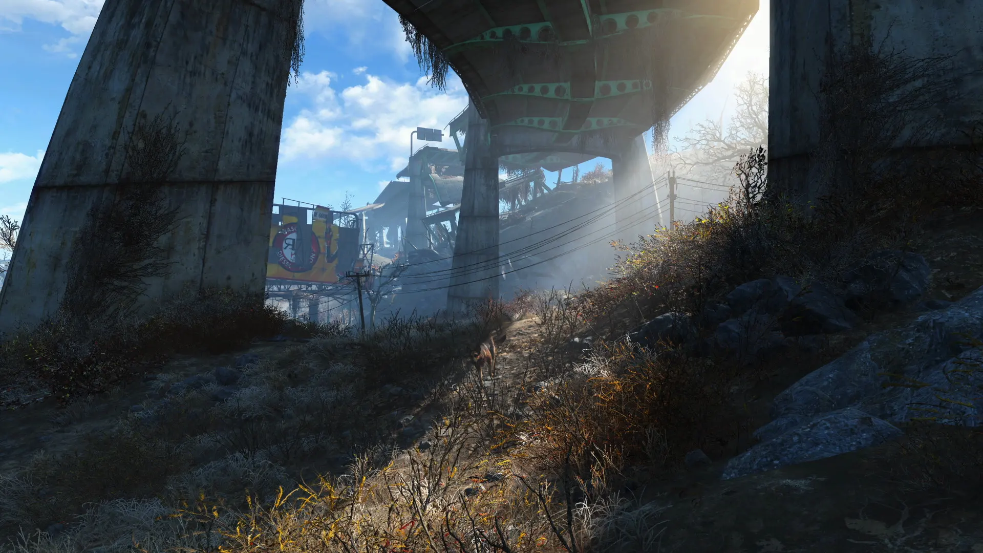 Kadr z gry Fallout 4 pokazujący Pustkowia