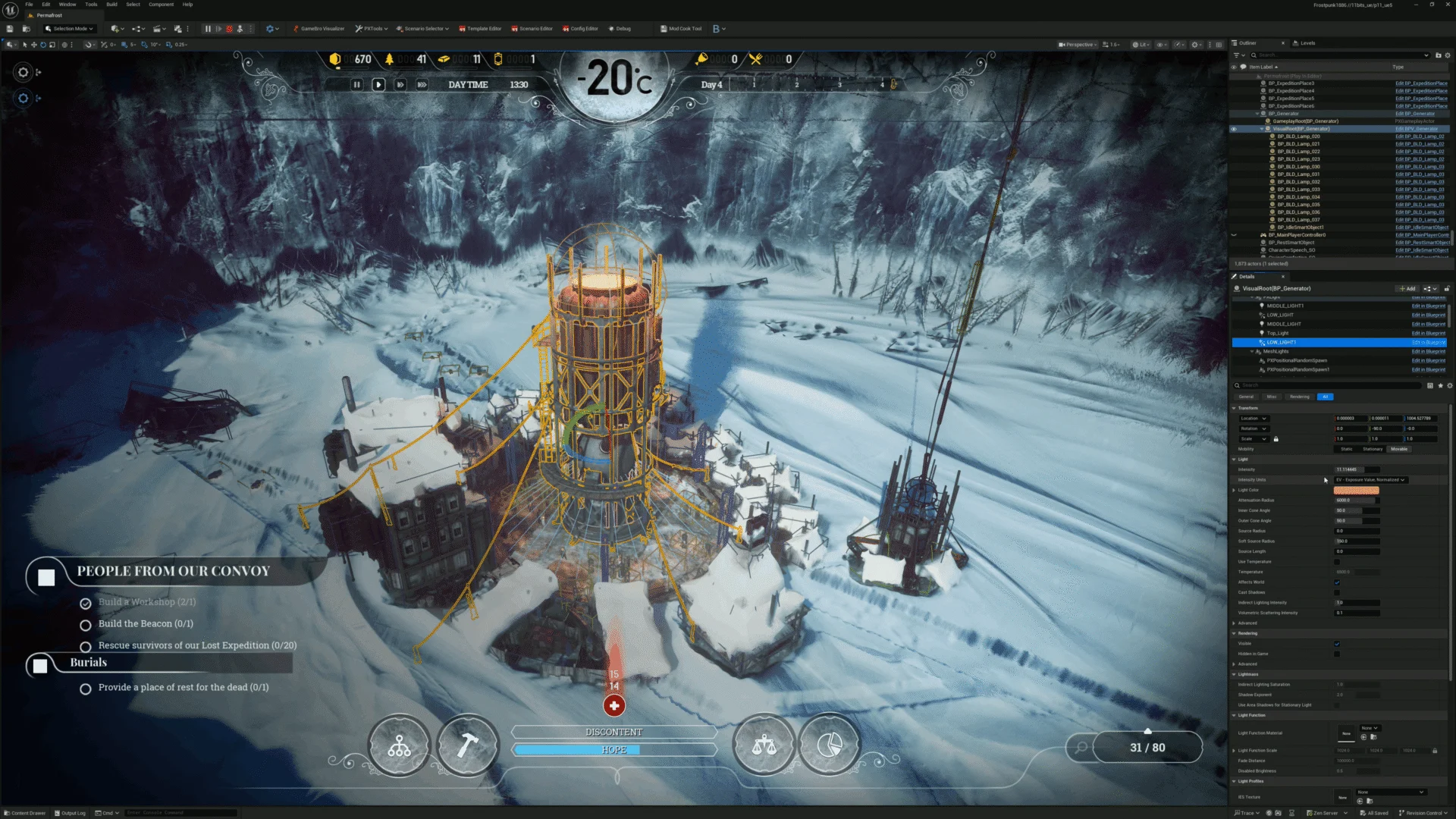 Frostpunk 1886, generator i miasto w edytorze Unreal Engine 5