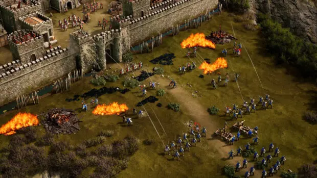Zrzut ekranu z gry Stronghold 4: zamek i jego otoczenie