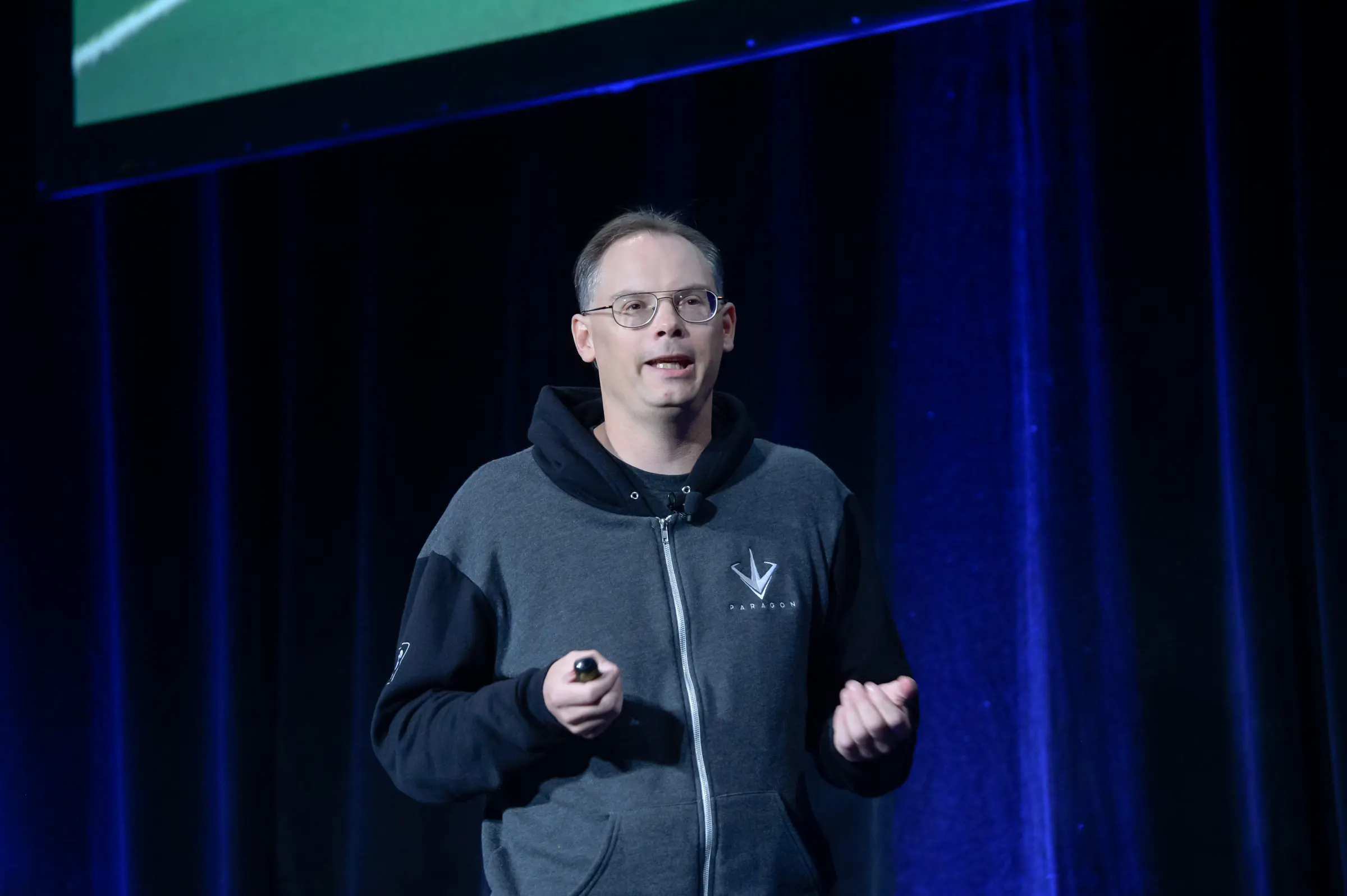 Tim Sweeney podczas wystąpienia na GDC 2016
